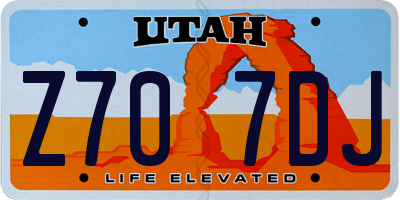 UT license plate Z707DJ