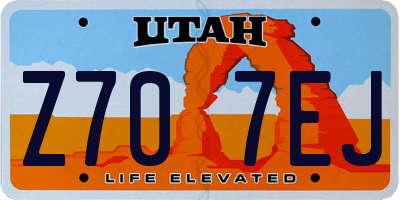 UT license plate Z707EJ