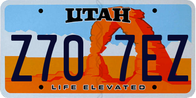 UT license plate Z707EZ