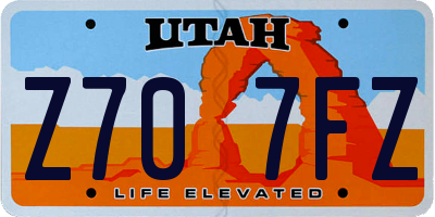 UT license plate Z707FZ