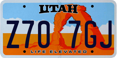 UT license plate Z707GJ