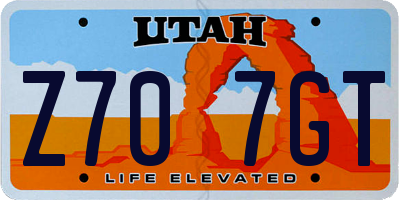 UT license plate Z707GT
