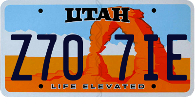 UT license plate Z707IE