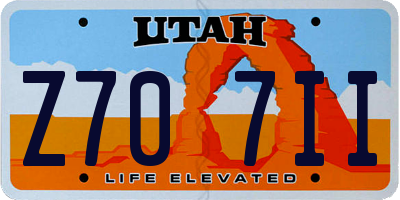 UT license plate Z707II