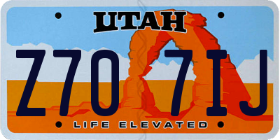 UT license plate Z707IJ