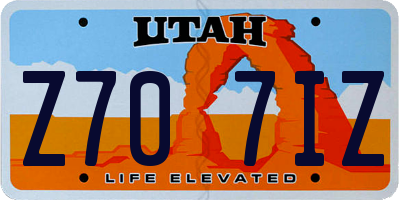UT license plate Z707IZ