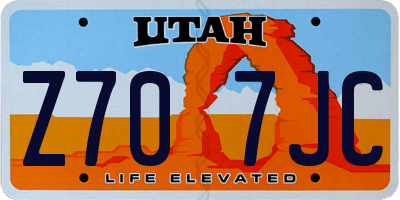 UT license plate Z707JC