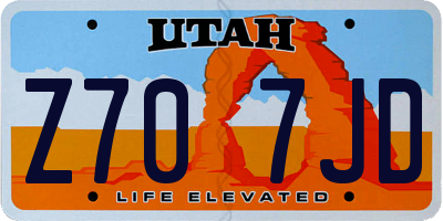 UT license plate Z707JD