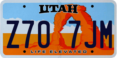 UT license plate Z707JM