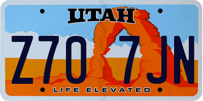 UT license plate Z707JN