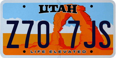 UT license plate Z707JS