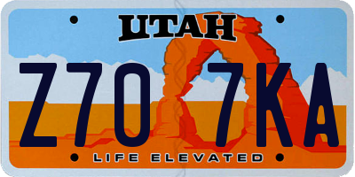 UT license plate Z707KA