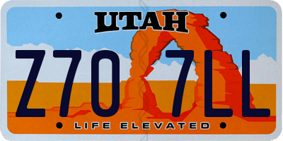 UT license plate Z707LL