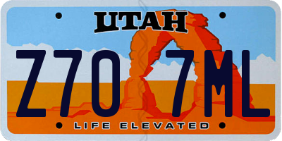 UT license plate Z707ML