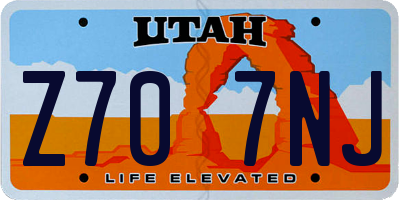 UT license plate Z707NJ