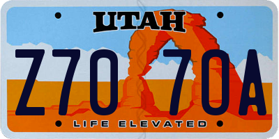 UT license plate Z707OA