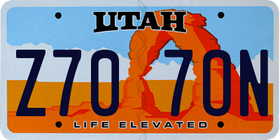 UT license plate Z707ON