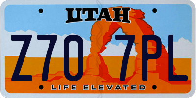 UT license plate Z707PL