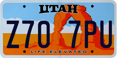UT license plate Z707PU
