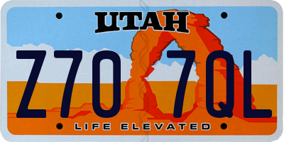 UT license plate Z707QL