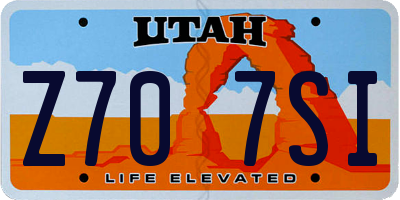UT license plate Z707SI