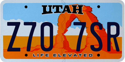 UT license plate Z707SR
