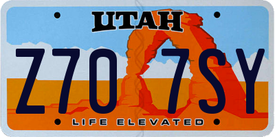UT license plate Z707SY