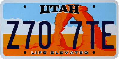 UT license plate Z707TE