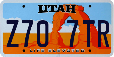 UT license plate Z707TR