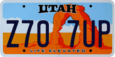 UT license plate Z707UP