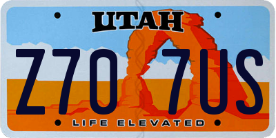 UT license plate Z707US