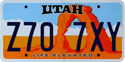 UT license plate Z707XY