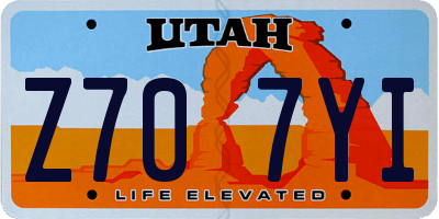 UT license plate Z707YI