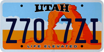 UT license plate Z707ZI