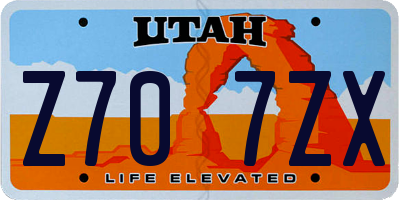 UT license plate Z707ZX