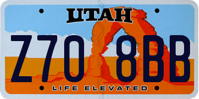 UT license plate Z708BB