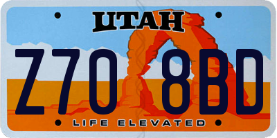 UT license plate Z708BD