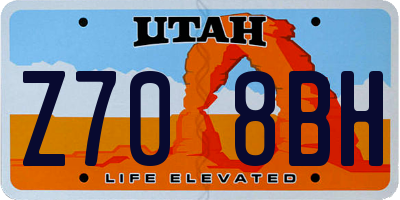 UT license plate Z708BH