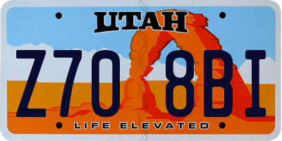 UT license plate Z708BI