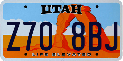 UT license plate Z708BJ