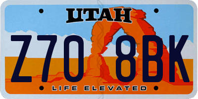 UT license plate Z708BK