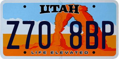 UT license plate Z708BP