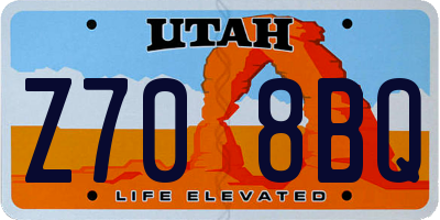 UT license plate Z708BQ