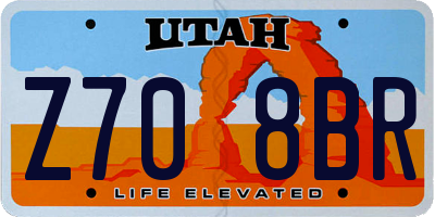 UT license plate Z708BR