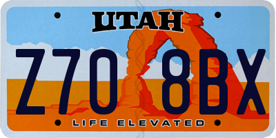UT license plate Z708BX