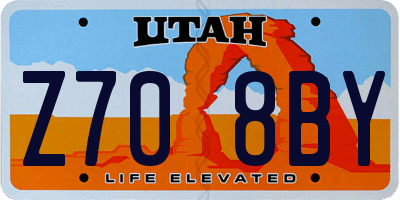 UT license plate Z708BY