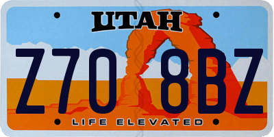 UT license plate Z708BZ