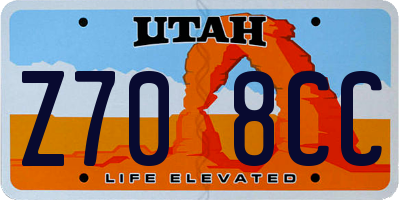 UT license plate Z708CC