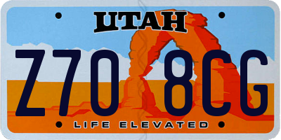 UT license plate Z708CG