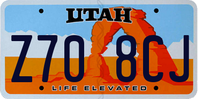 UT license plate Z708CJ